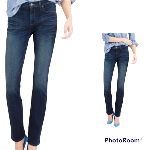 J. Crew Dark Blue Straight Leg Jeans - Picture 1 of 8